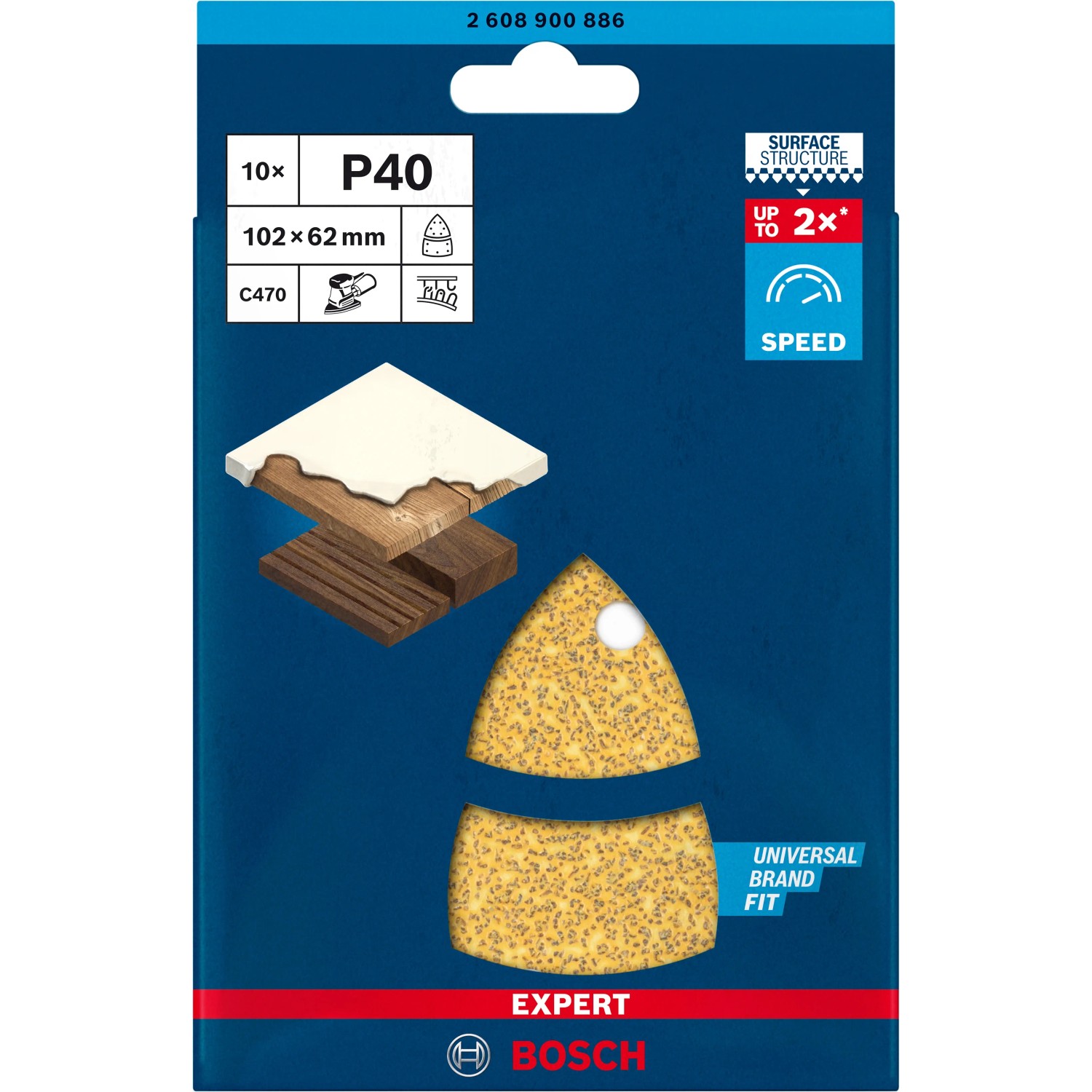 E-shop Bosch Brúsny list Expert C470, P40, 102 x 62 mm, 10 ks