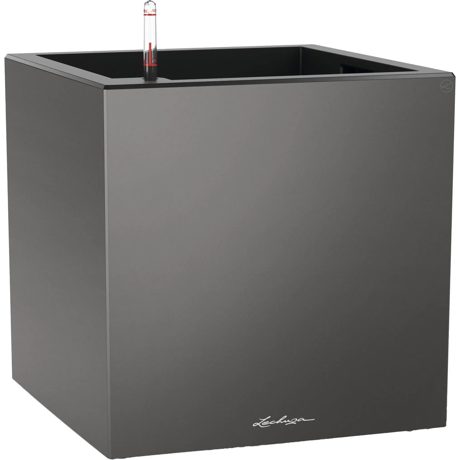 E-shop Lechuza Kvetináč Canto Premium 40 Low, antracitová metalická, 40 x 40 x 40 cm
