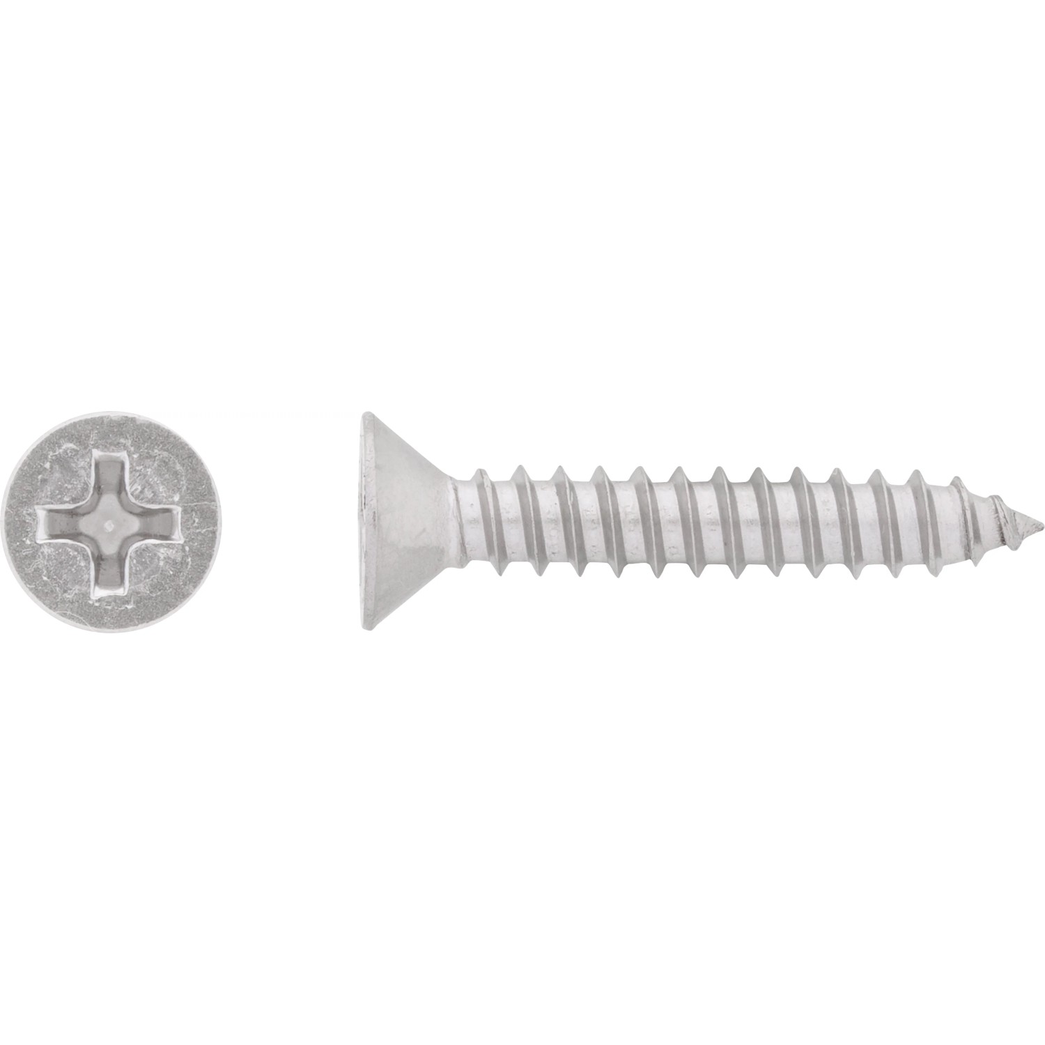 E-shop Skrutka do plechu so zápust. hlavou PH2 plný závit bielo pozink. 5,5x25 mm, 12ks