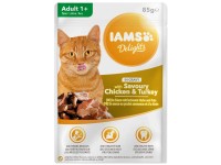 IAMS Kapsička Delights Adult s kuracím a morčacím mäsom v omáčke 85 g