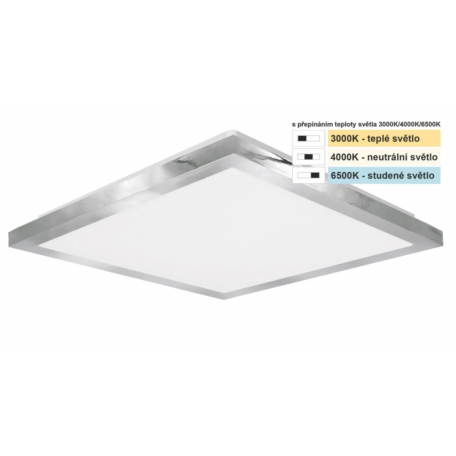 E-shop Top Light Kúpeľňové stropné LED svietidlo Silver HS CCT 10W IP44 1000lm 28x28cm