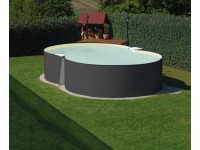 Summer Fun Zákl. bazén. sada s oceľ. stenou Pro Rialto antrac., 4,7 x 3 x 1,2 m