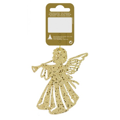 GEROMA Plastová vianočná ozdoba anjel zlatý 10 cm, 1 ks