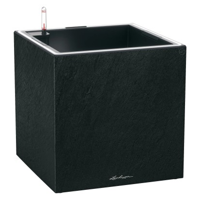 Lechuza Samozavlažovací kvetináč CANTO Slatestone LED Low tm.sivý 30 x 30 x 30cm