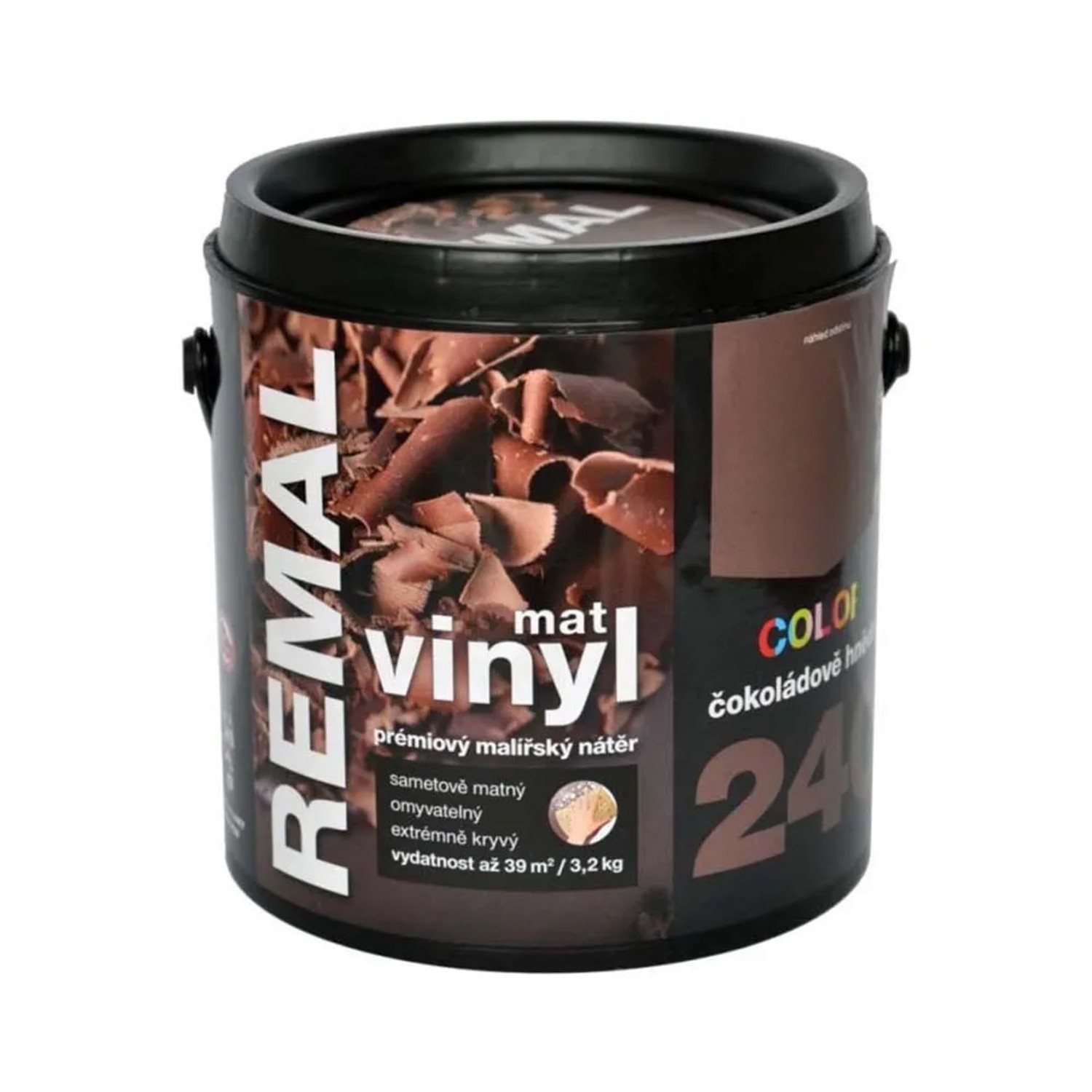 E-shop REMAL Vinyl COLOR Mat Prémiový maliarsky náter 240 čokoládovo hnedá 3,2 kg