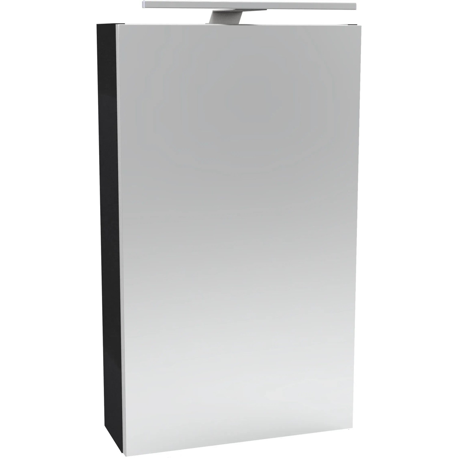 E-shop Fackelmann Kúpeľňová LED zrkadlová skrinka SBC antracitová 400 x 680 x 153 mm Ľ