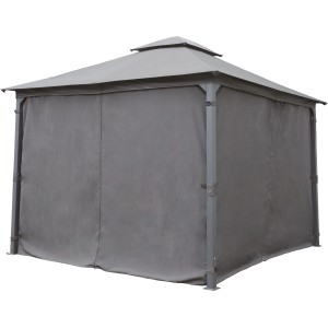 Antracitový oceľový pavilón Caballo 330x330 cm s bočnými panelmi.
