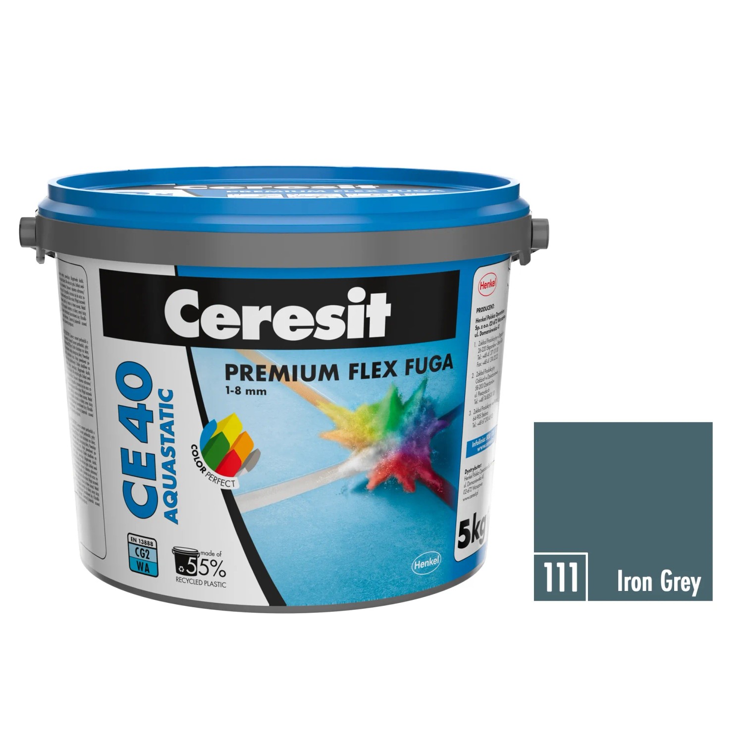 E-shop Ceresit Flexibilná škárovacia hmota CE 40 Aquastatic Iron Grey, 5 kg