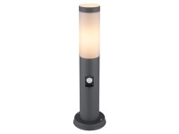 GLOBO Záhradná lampa BOSTON opálová E27 15 W pr. 127 x 450 mm s pohyb.senzorom