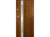 O.K. DOORS Oceľové vchodové dvere TEMIDAS INOX P55 zlatý dub 90 P