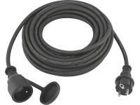 Predlžovací kábel vonkajší gumový, čierny, 10 m