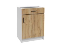 Deftrans Spodná kuchynská skrinka Gold 1D1Z, zlatý dub/biela, 60 x 82,5 x 46 cm