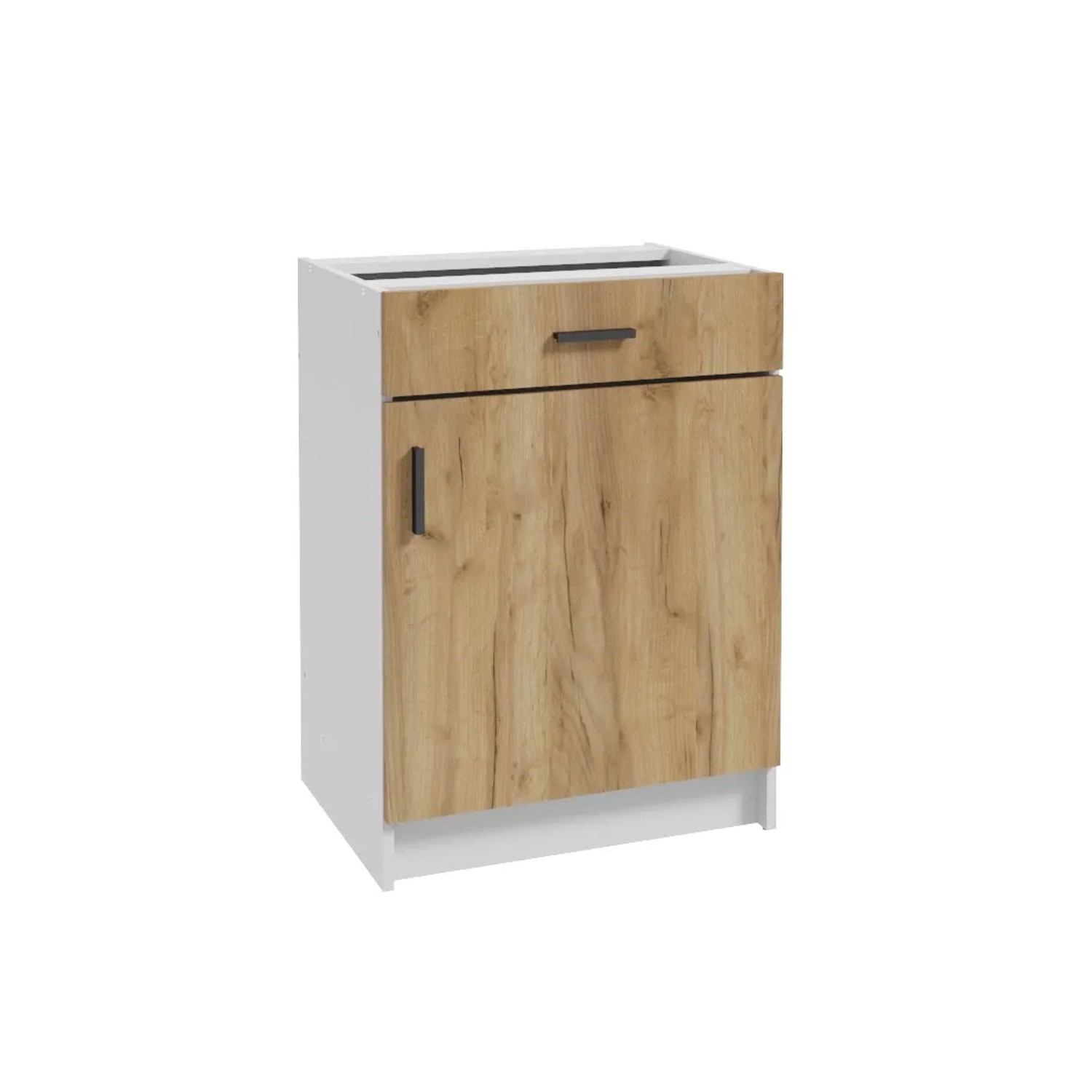 E-shop Deftrans Spodná kuchynská skrinka Gold 1D1Z, zlatý dub/biela, 60 x 82,5 x 46 cm