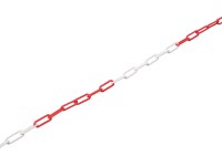 LUX Plastová reťaz dlhočlánková okrúhla, červeno-biela pr. 6 mm - metráž