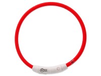 Dog Fantasy Goods LED nylonový obojok, veľ. M/L, červený, 65 cm