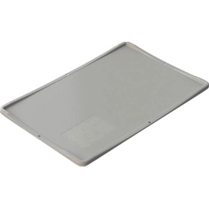 Sivé veko pre box Eurobox-System 60x40 cm, pasujúce a stohovateľné pre bezprašné skladovanie.