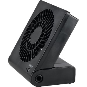Čierny USB ventilátor CMI, Ø 12 cm, s dvomi rýchlosťami pre flexibilné použitie.