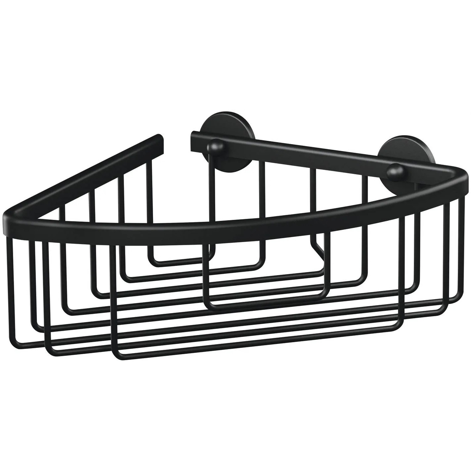 E-shop tesa Rohový košík do sprchy Aluxx, matná čierna, 92 x 202 x 207 mm