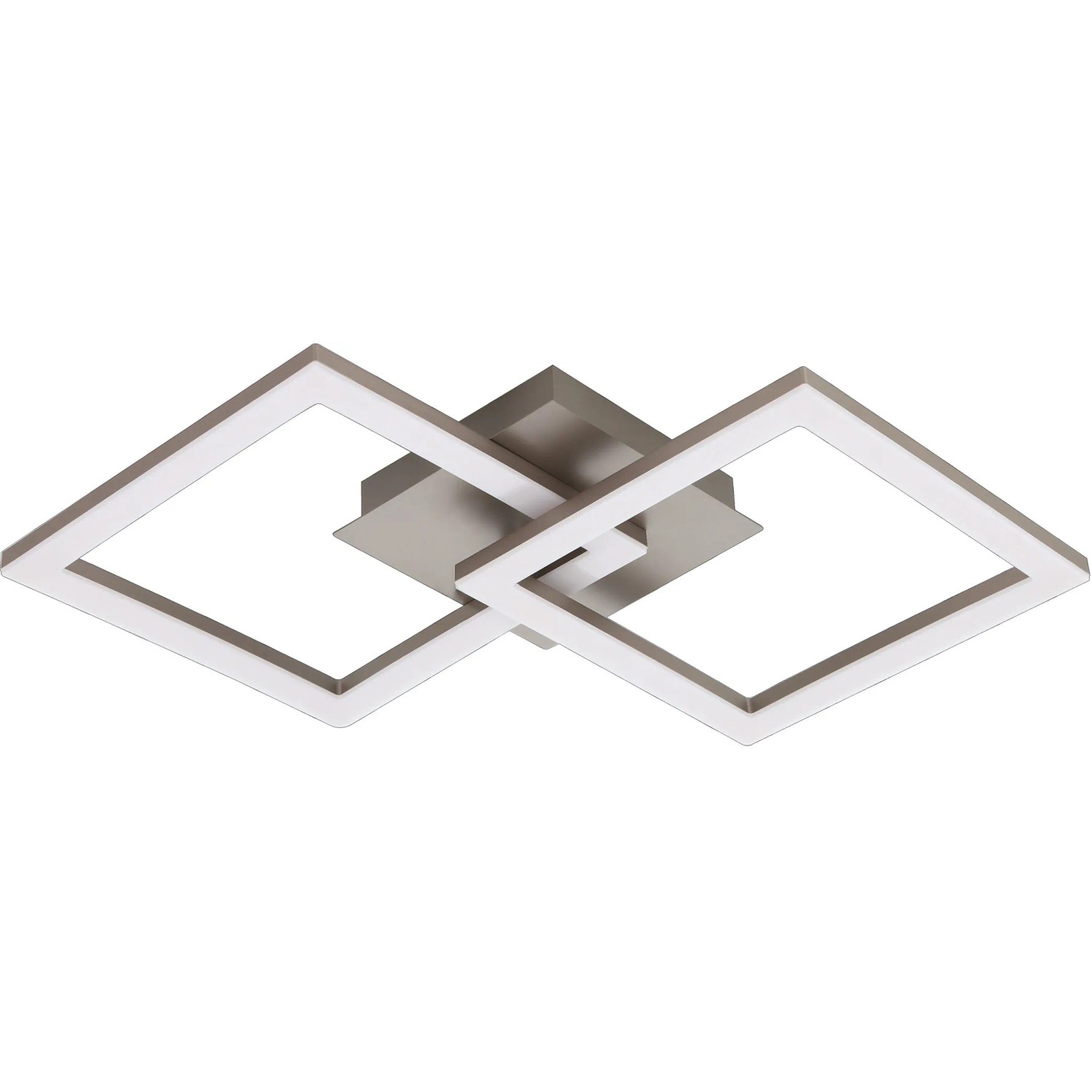 E-shop EGLO Stropné LED svietidlo Huerta nikel matno-biele, 6,5 x 31 x 52,5 cm