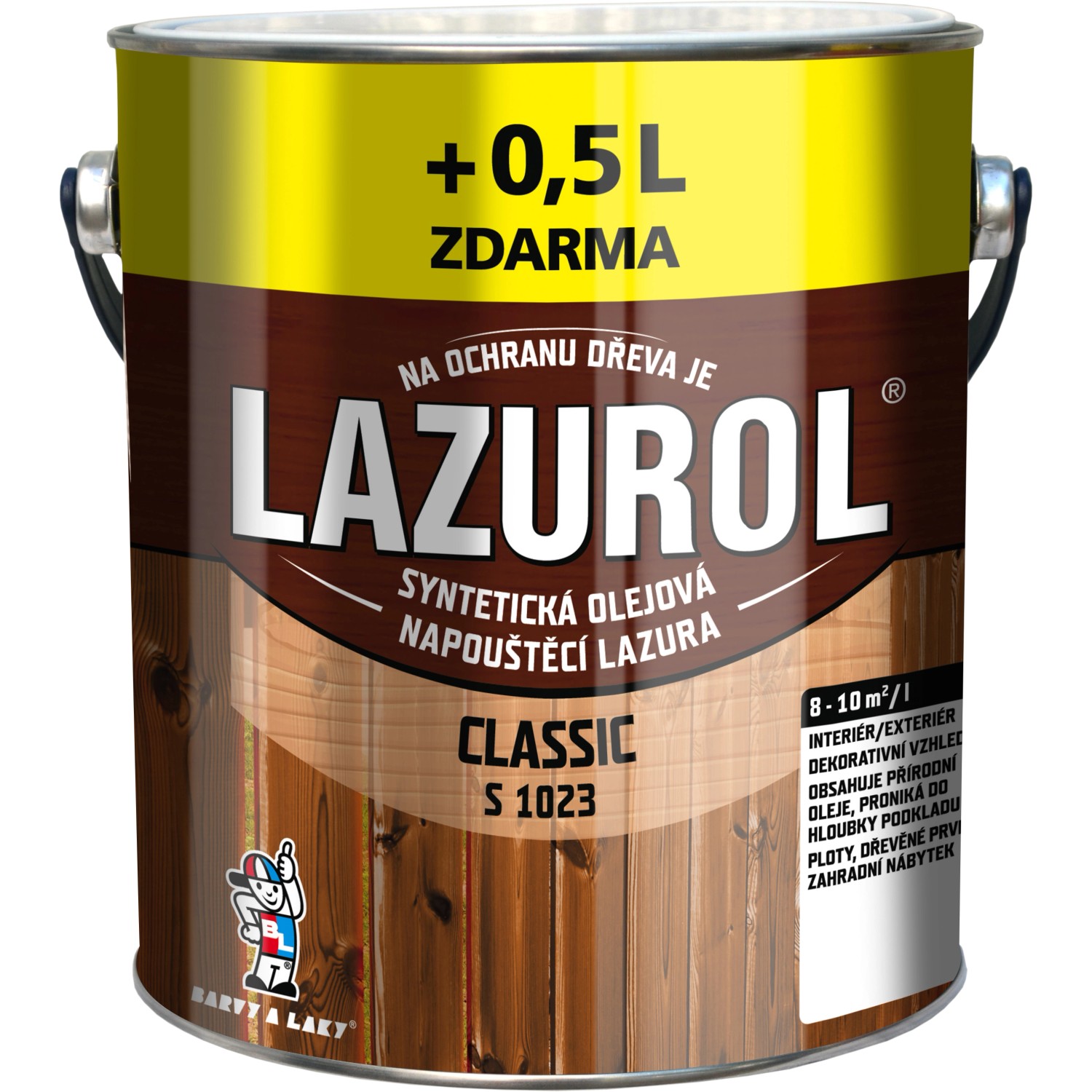 LAZUROL Lazúra na drevo CLASSIC S1023, 0022 palisander 2,5 l + 0,5 l ...