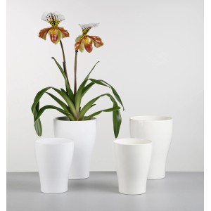 Kvetináče na orchidey Scheurich 608 Panna, rôzne veľkosti. Biele keramické kvetináče na orchidey.