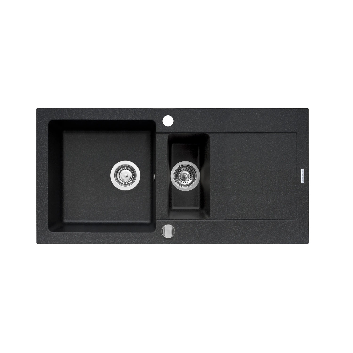 E-shop Pyramis Granitový drez s odkvapkávačom Mido 1 1/2B 1D, black, 100 x 50 cm