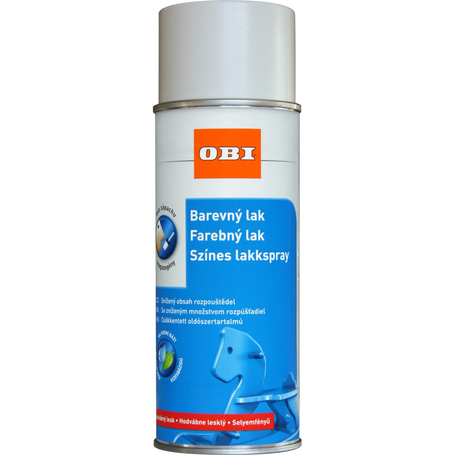 E-shop OBI Lak v spreji hodvábne lesklý RAL 9010 biela 400 ml