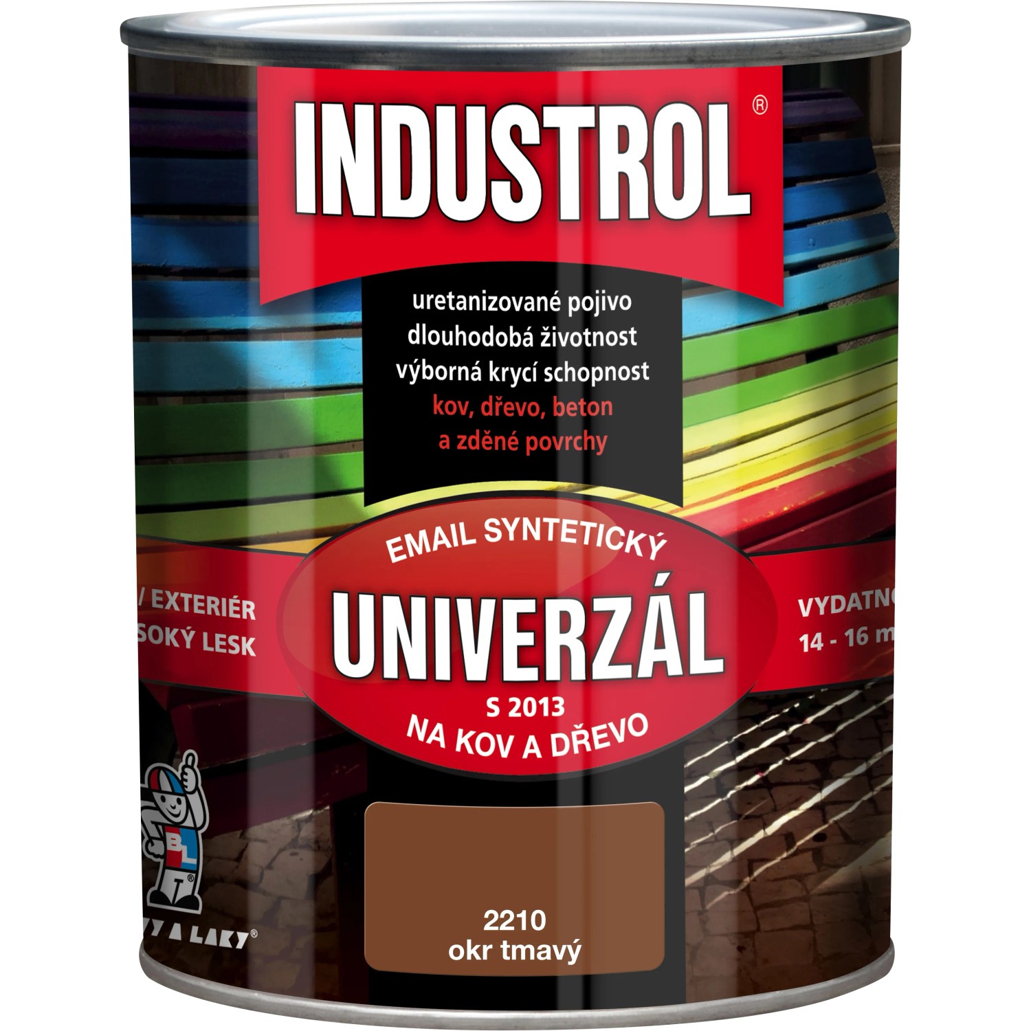 E-shop INDUSTROL Email na kov a drevo S2013 UNIVERZÁL 2210 tmavo okrová 750 ml