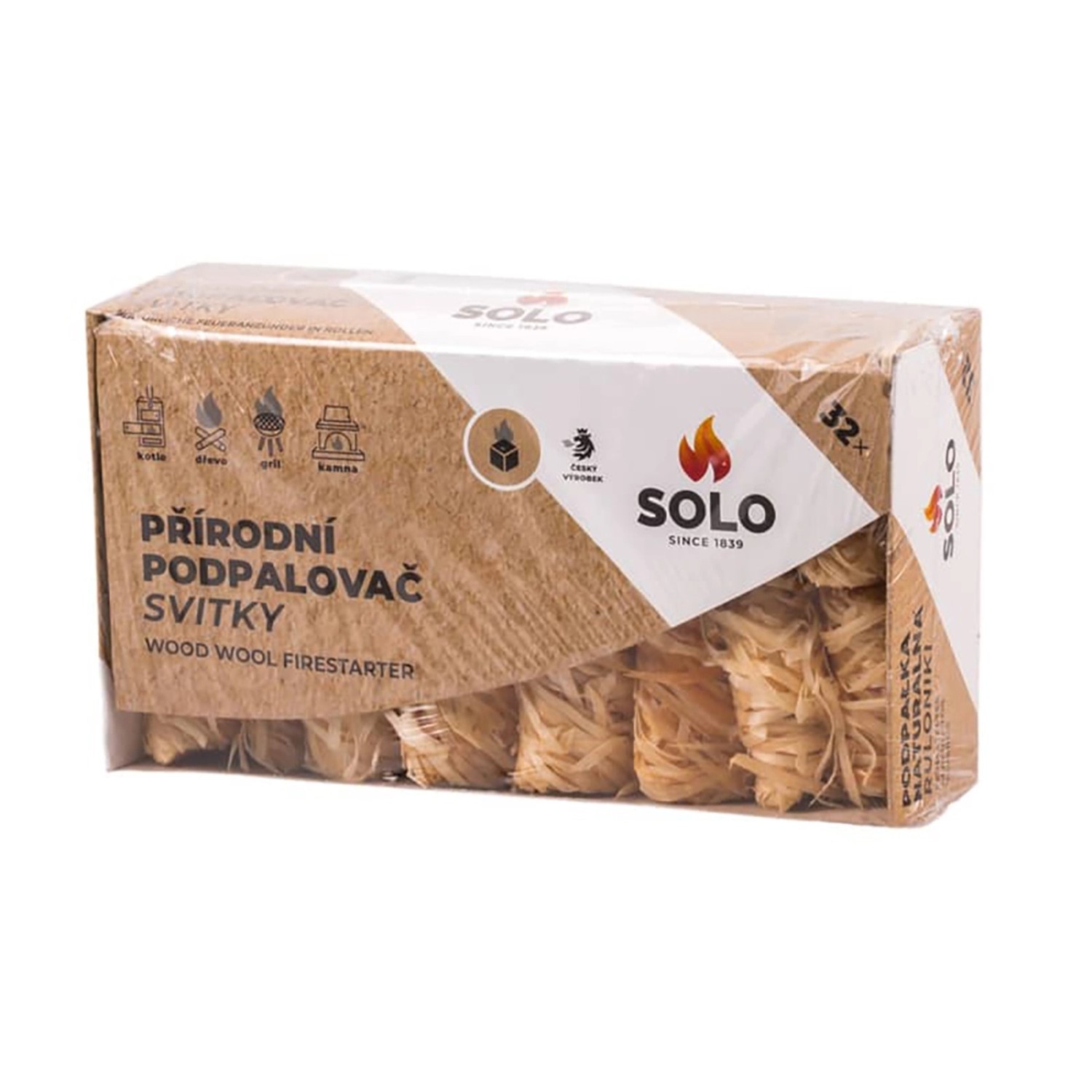 E-shop SOLO Prírodný podpaľovač SVITKY 32 ks