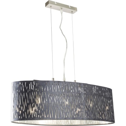 GLOBO Závesné svietidlo Tarok zamatové strieborná farba/kov 140 x 25 x 65 cm