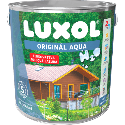 LUXOL Originál Tenkovrstvová olejová lazúra AQUA švédska červeň 2,5 l