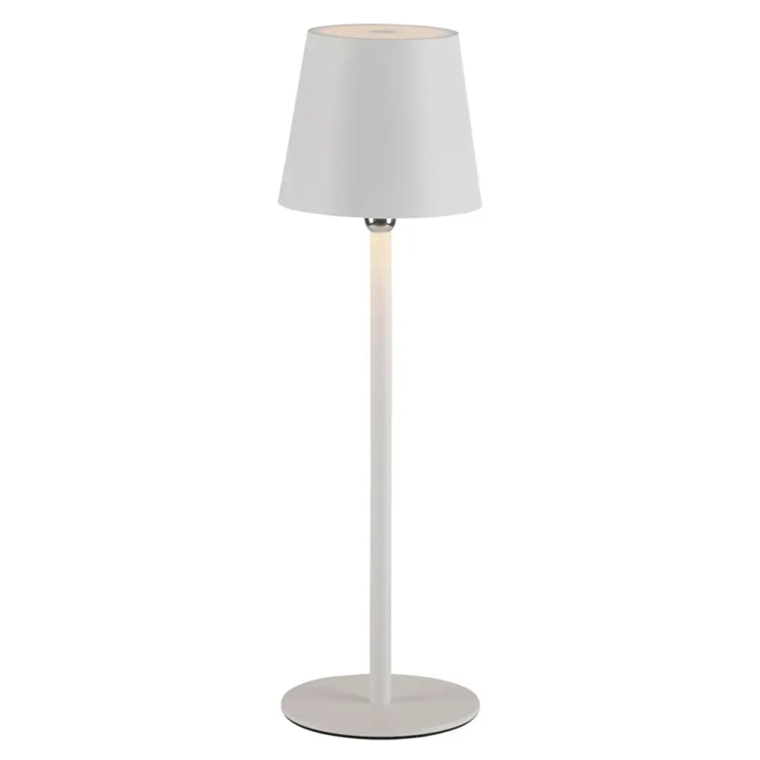 E-shop Just Light Nabíjacia stolná LED lampa Boteria, 2,5W, IP54, biela, pr. 11 x 37 cm