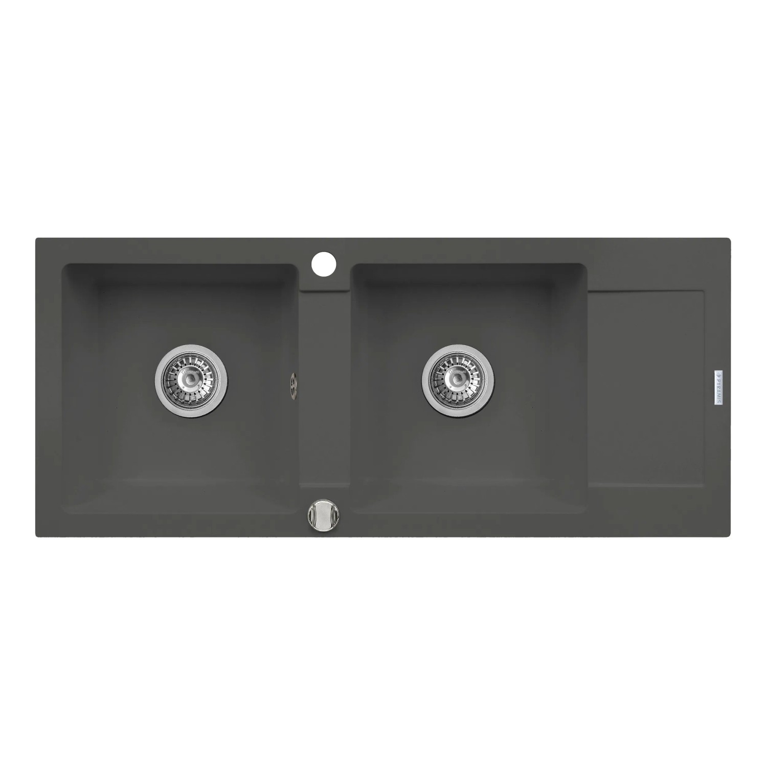 E-shop Pyramis Granitový drez s odkvapkávačom Mido 2B 1D, iron grey, 116 x 50 cm