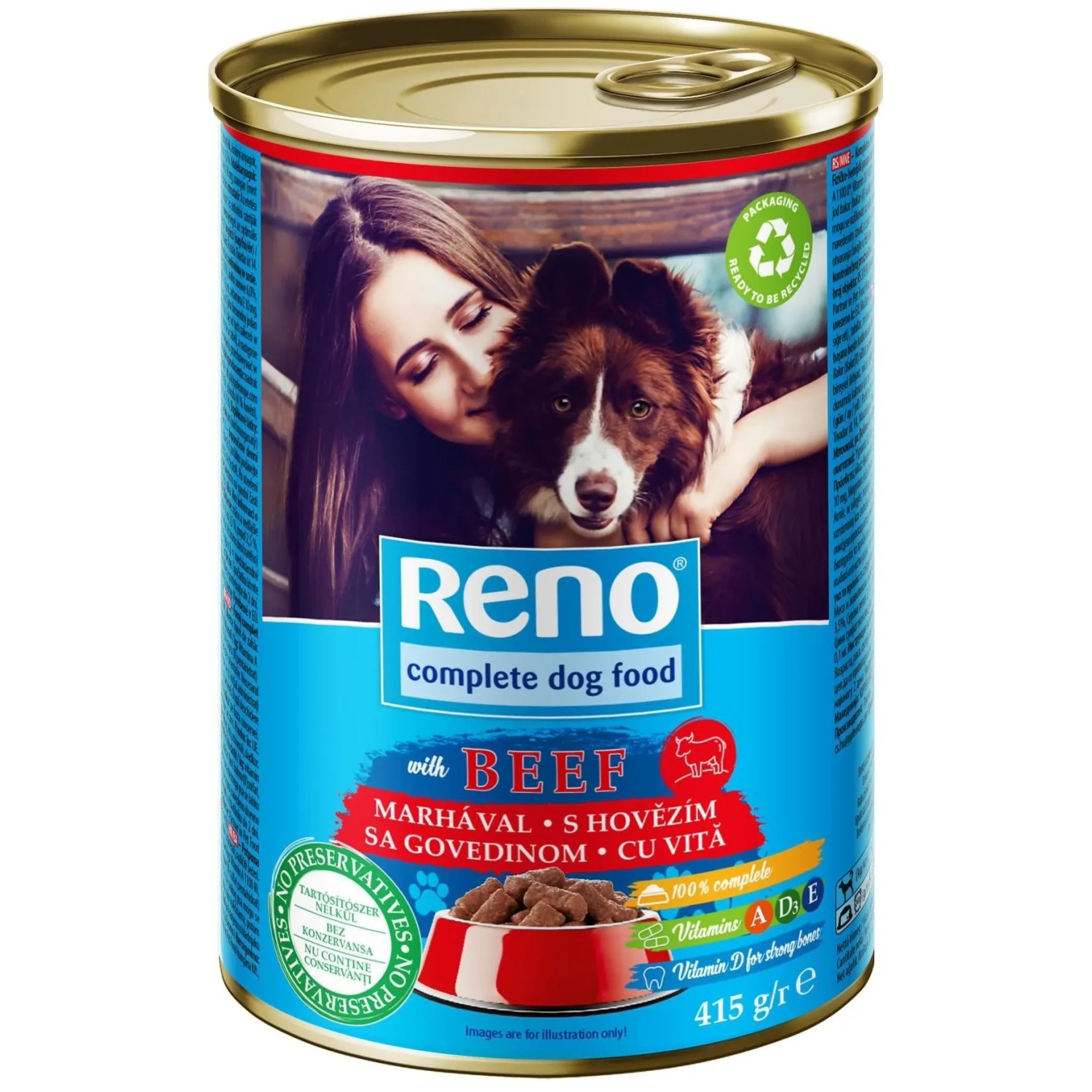 E-shop Reno Konzerva pre psov hovädzie kúsky v omáčke, 415 g