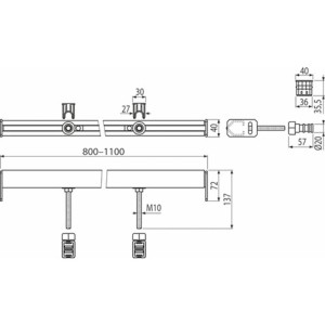 Alcadrain Traverza kompletní pro modul C101/A101, M915-ND, 800 - 1100 mm