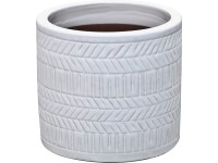 Keramický kvetináč štruktúrovaný, biela, pr. 19 x 17 cm Keramický kvetináč štruktúrovaný, biela, pr. 19 x 17 cm