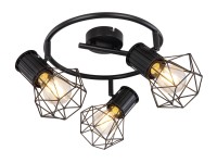 GLOBO Stropné svietidlo PRISKA čierna E27 40 W pr. 285 x 190 mm