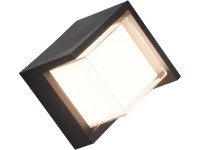 Reality LED vonkajšie nástenné svietidlo Puno, 8 W, matné čierne 15 x 15 x 10 cm