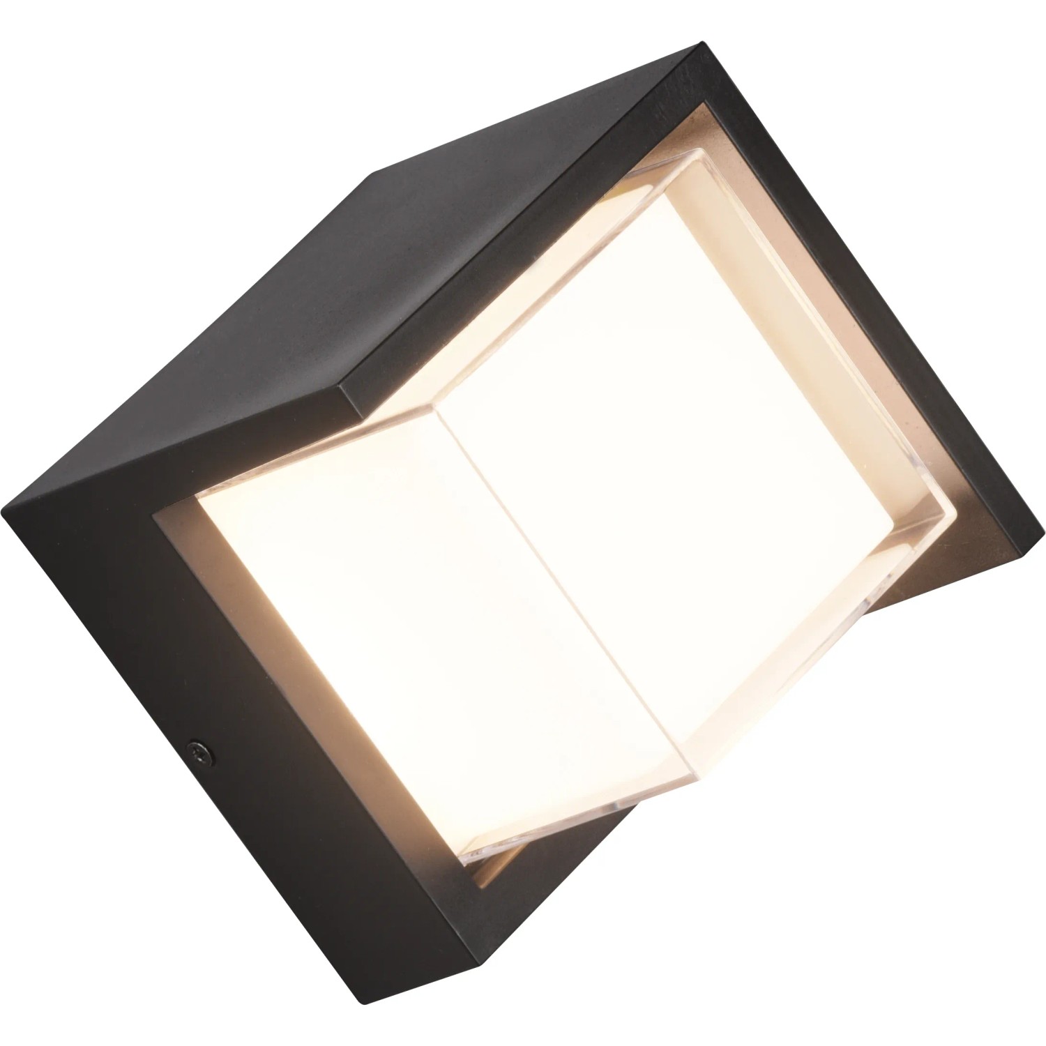 E-shop Reality LED vonkajšie nástenné svietidlo Puno, 8 W, matné čierne 15 x 15 x 10 cm