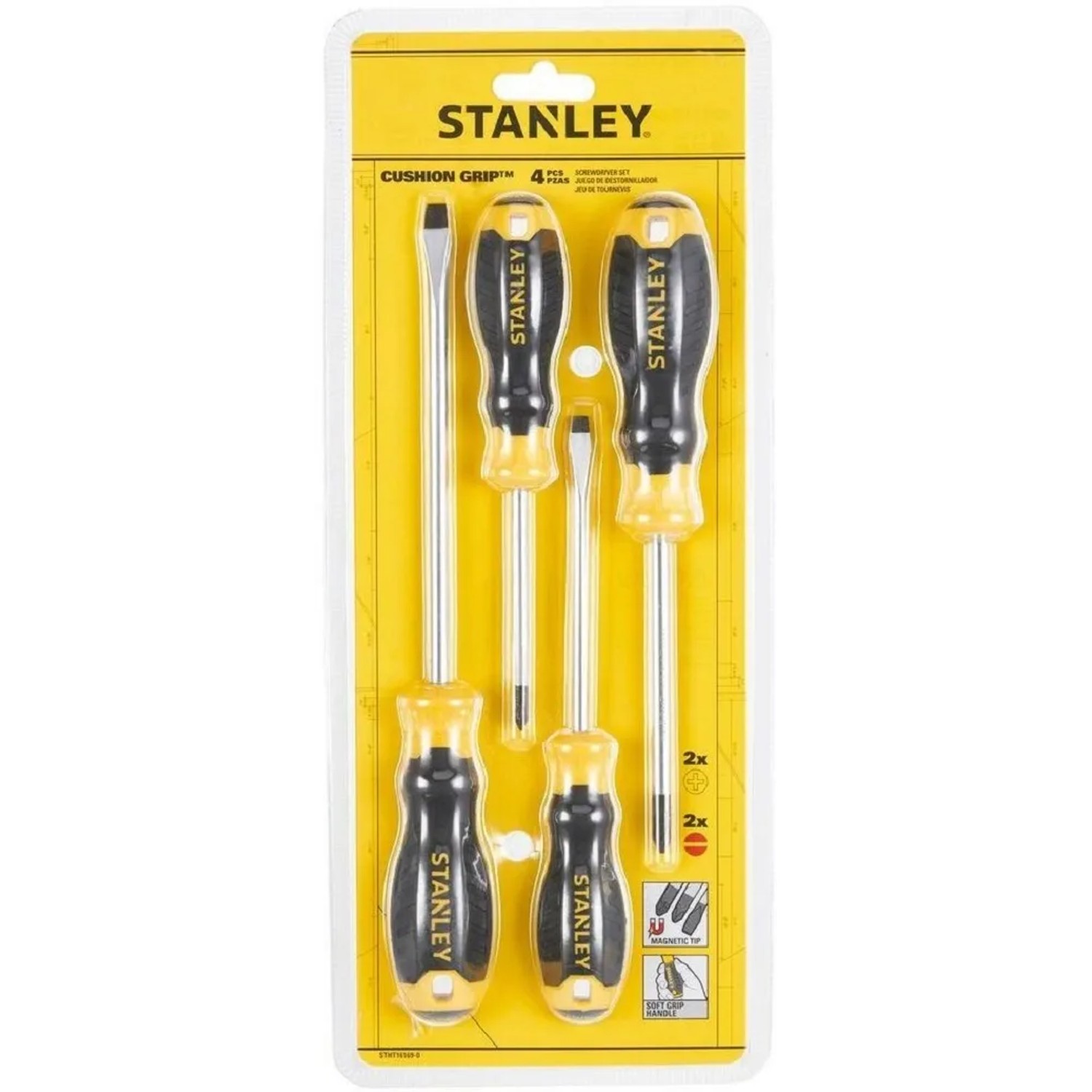 E-shop STANLEY Súprava skrutkovačov CushionGrip STHT16169-0, 4-dielna