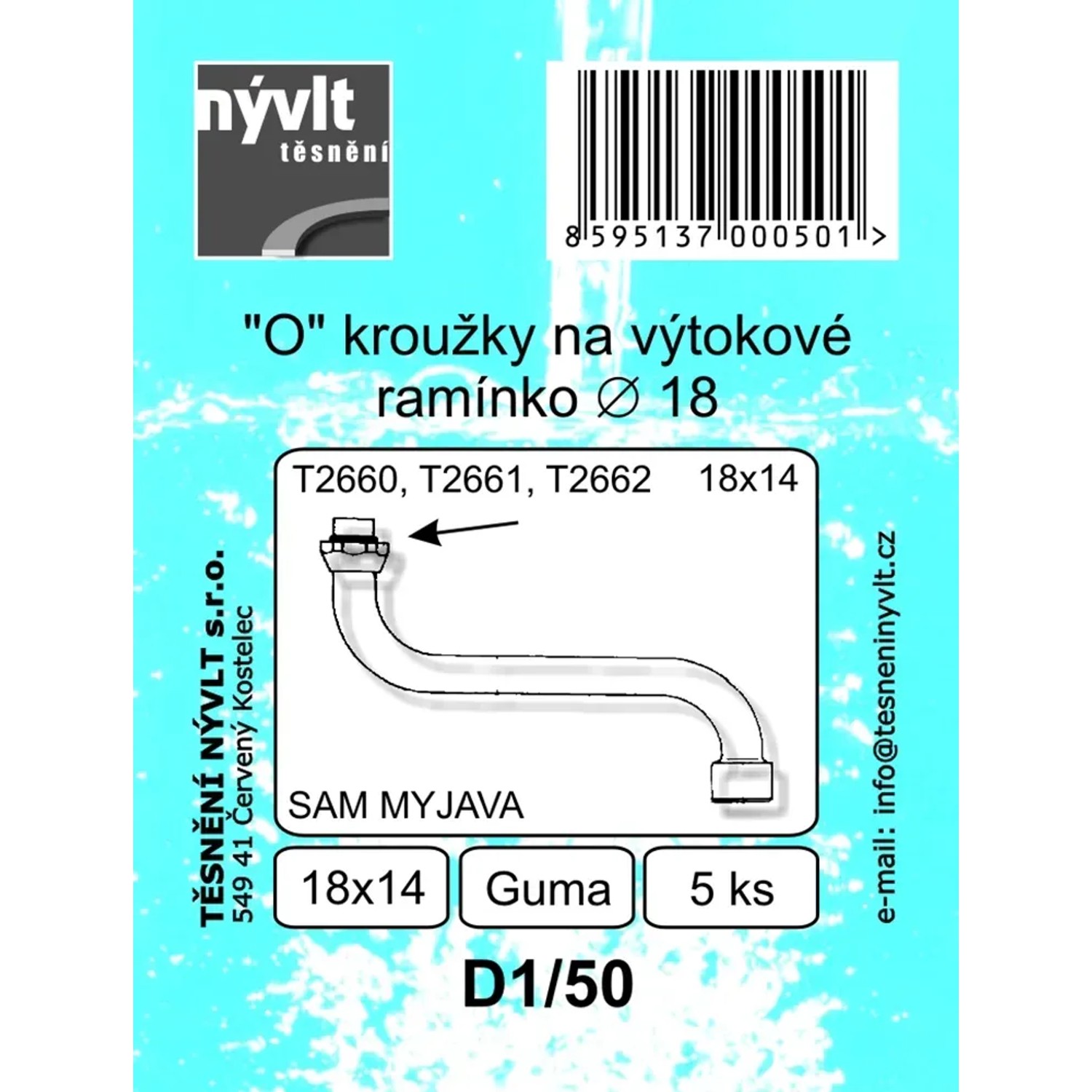 E-shop Súprava O krúžkov na výtokové ramienko 18 mm, 5 ks