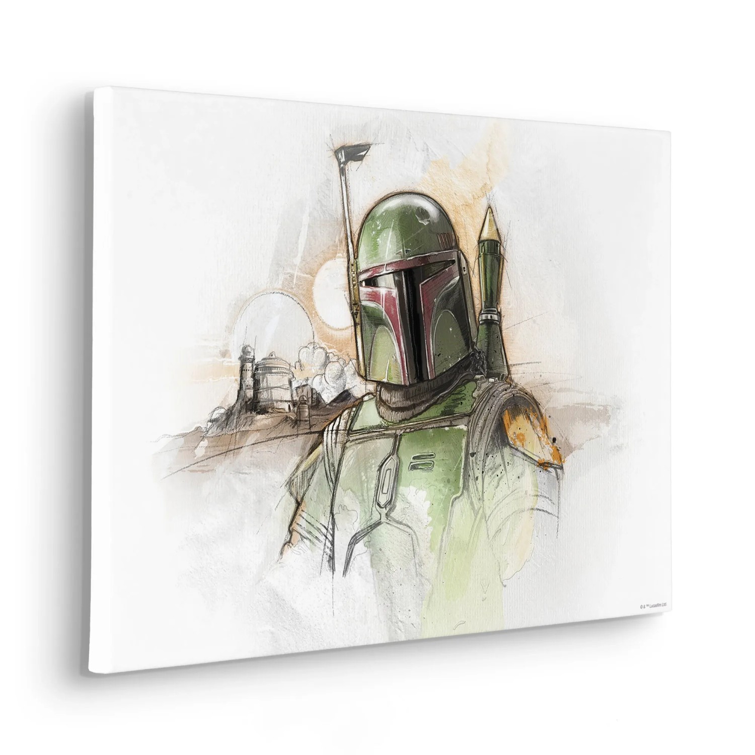 E-shop Komar Nástenný obraz na ráme Star Wars Boba Fett Sketch 40 x 60 cm