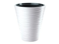 Obal na kvetináč SAHARA plastový, 30 x 34 cm, biely matný