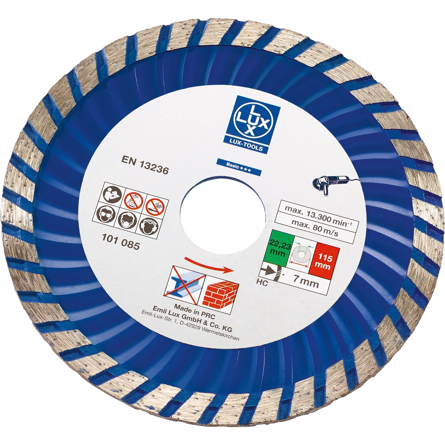 E-shop LUX-TOOLS Diamantový rezný kotúč Classic na kameň segmentovaný Ø 115 mm
