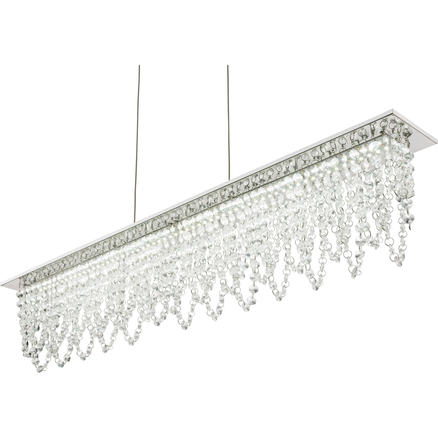E-shop GLOBO LED závesné svietidlo SCALA, 24 W, chróm, 90 x 11 x 150 cm