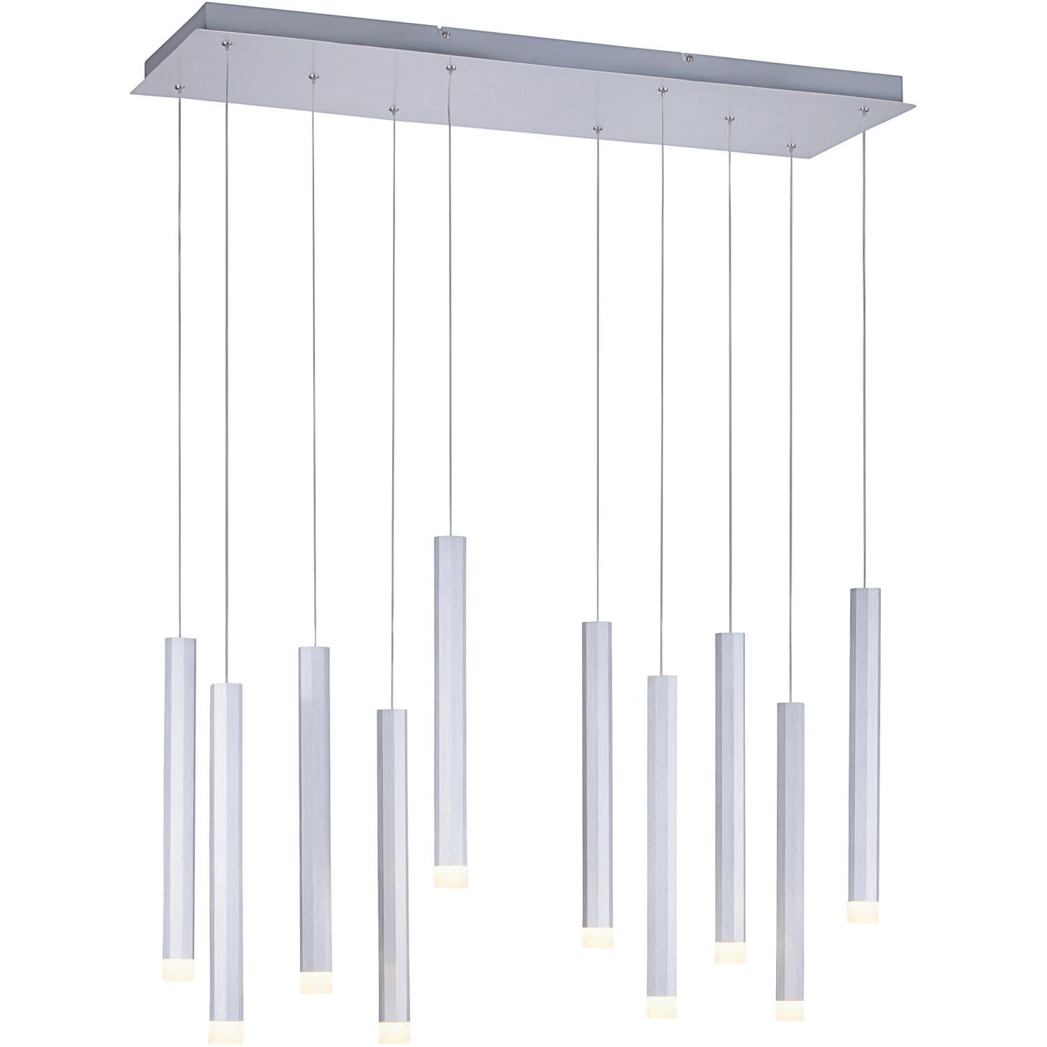 E-shop Just Light. Závesné LED svietidlo Bruno, 3000K, 10x550lm, hliníková, 89 x 120 cm