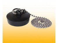 Vaňová zátka priemer 46 mm s retiazkou, čierna