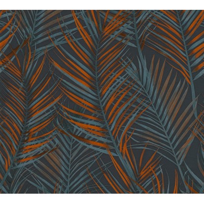 A. S. Creation Vliesová tapeta Attractive Palmové listy čierno-petrolejová
