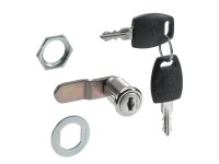 Hettich Nábytkový zámok s cylindrickou vložkou, 2 kľúče, poniklovaný, 15 mm
