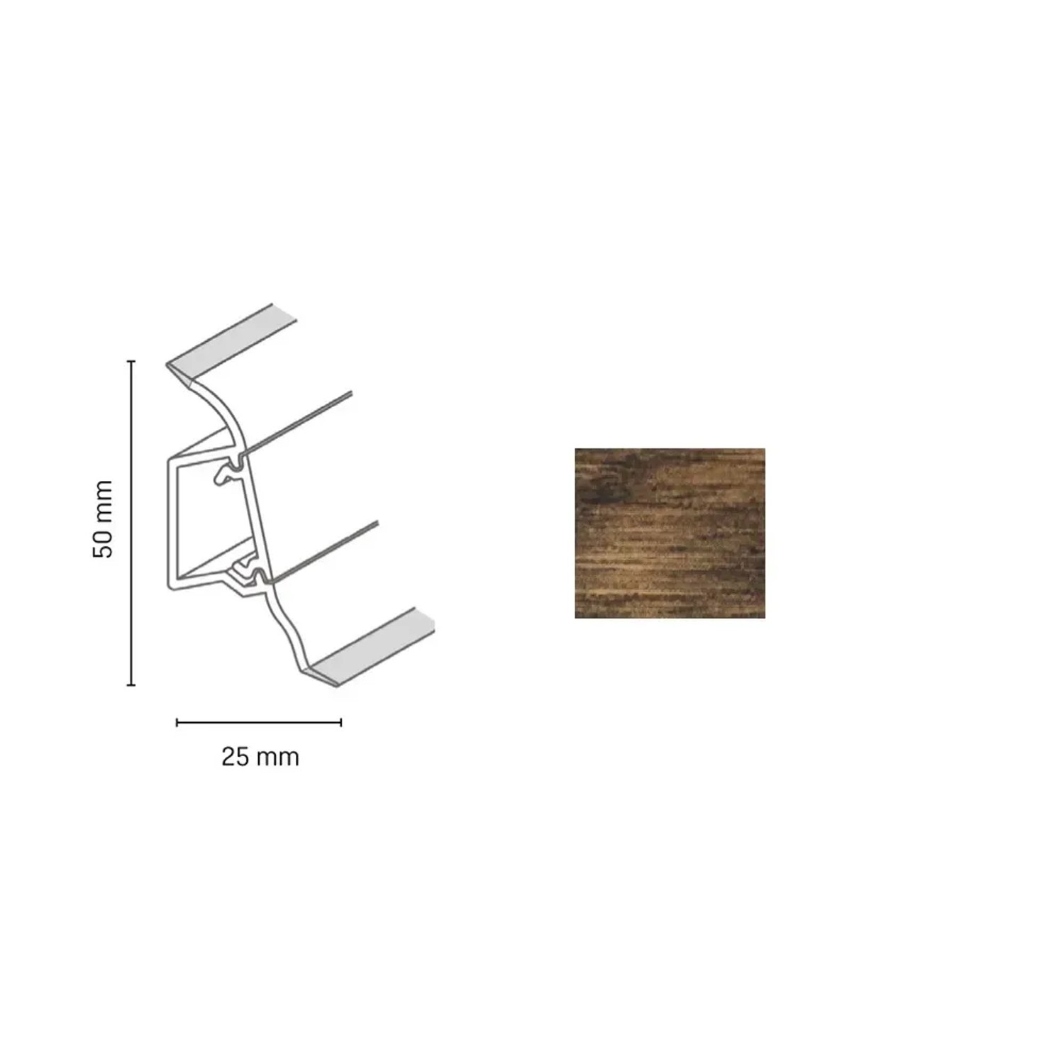 E-shop Döllken Profiles Lišta SLK 50 2133 dub kardamón 50 x 25 x 2500 mm